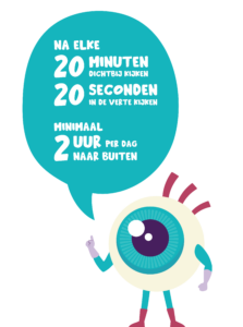 Illustratie: Oogje legt de 20-20-2 regel uit